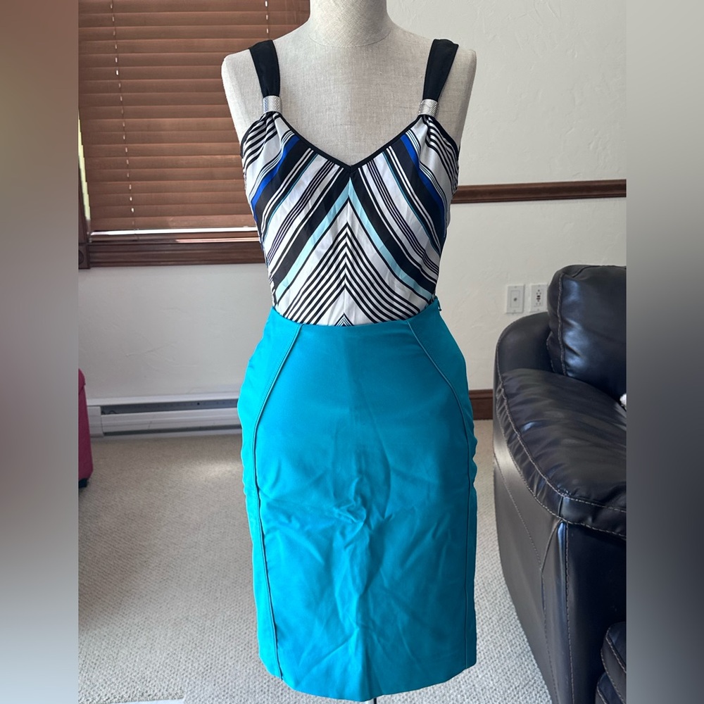 White House Black Market Teal Pencil Skirt